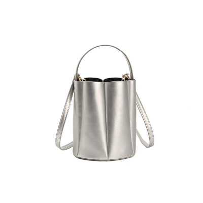 Brand design ladies shoulder bag large capacity solid color bucket handbag quality PU leather ladies handbag shopping bag