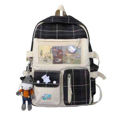 sliczne Plaid kobiety plecak nylonowe torby szkolne dla Teengae dziewczyny moda torby na ramie kobieta Kawaii Student plecak szkolny