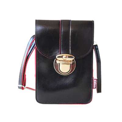 Stylish Ladies Mobile Phone Bag Girls Summer Simple Style Back Transparent Film Mini Messenger Bag Solid Color Cellphone Pouch