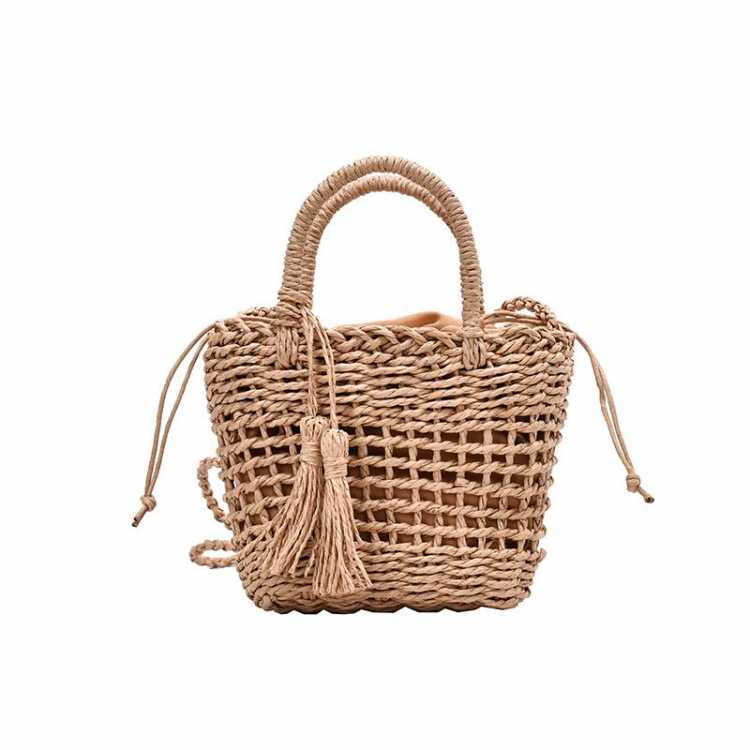 Fashion hollow small Cherry straw bag handmade shoulder woven bag holiday beach handbag cute woven cherry cross body bag