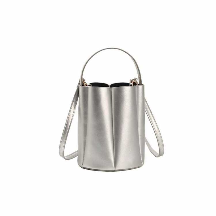 Brand design ladies shoulder bag large capacity solid color bucket handbag quality PU leather ladies handbag shopping bag