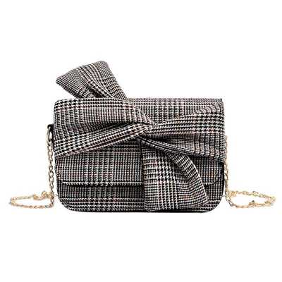 2020 Fashion Trend WOMEN Classic Retro Shoulder Bags PU Unique Pattern Bow Decor Casual Chain Strap Crossbody Handbags Purse
