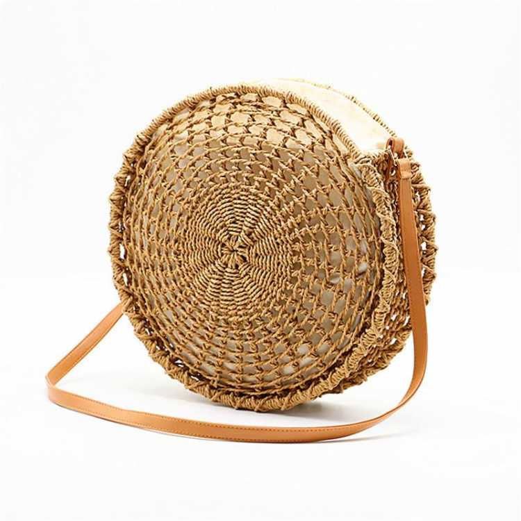 Round openwork straw bag hand woven bag shoulder Crossbody female bag