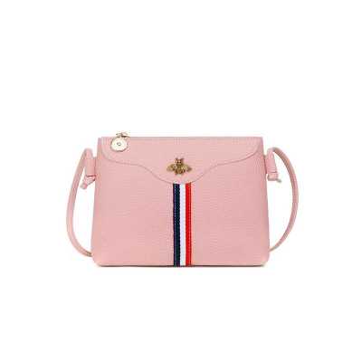 2020 Summer WOMEN Fashion Shoulder Crossbody Bag PU Leather Phone Bees Decoration Bag Girls Striped Sling Messager Bag