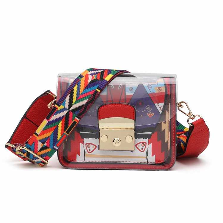 2019 New Transparent Bag Clear Handbag Cross body Bags For WOMEN Ladies Purse High Quality Designer Bags Candy Color Fashion Sac