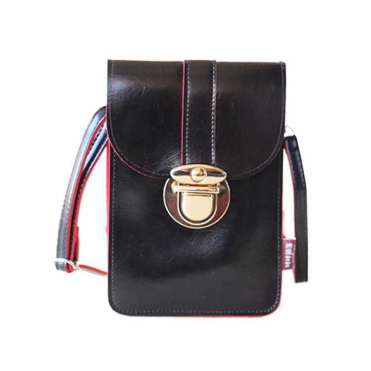 Stylish Ladies Mobile Phone Bag Girls Summer Simple Style Back Transparent Film Mini Messenger Bag Solid Color Cellphone Pouch